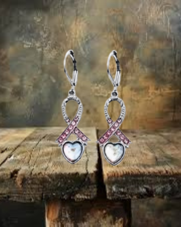 Purple Ribbon Sparkle Earrings