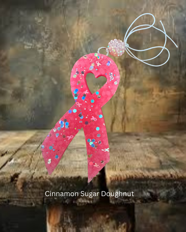 Pink Ribbon Freshie - Cinnamon Sugar Doughnut Scent