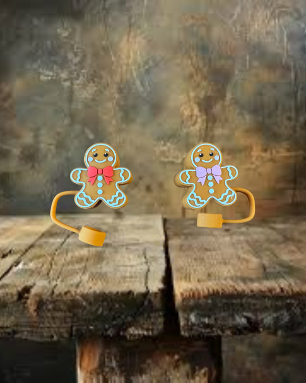 Gingerbread Straw Toppers