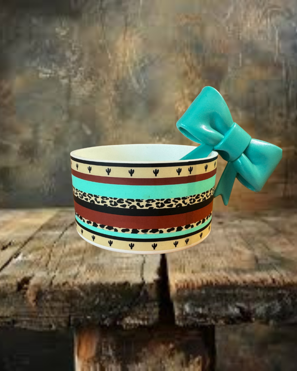 Western Tumbler Boot and Straw Topper Bow Set