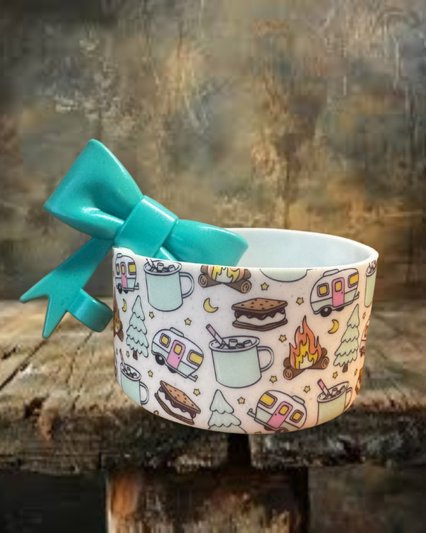 S’mores Tumbler Boot and Straw Topper Bow Set