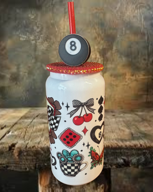 8 Ball 16 oz Stainless Steel Tumbler