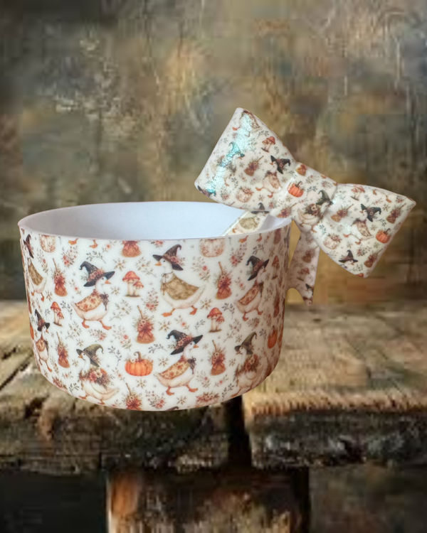 Fall Goose Tumbler Boot and Straw Topper Bow Set