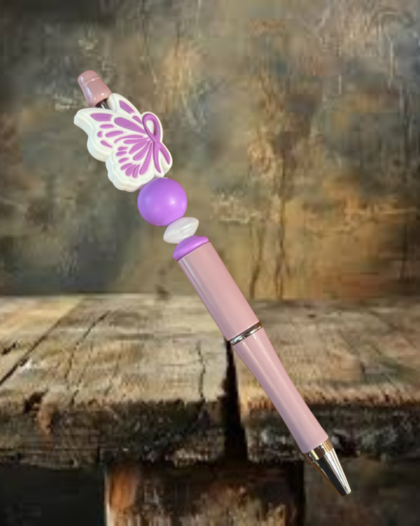 Purple Butterfly Cancer Pen