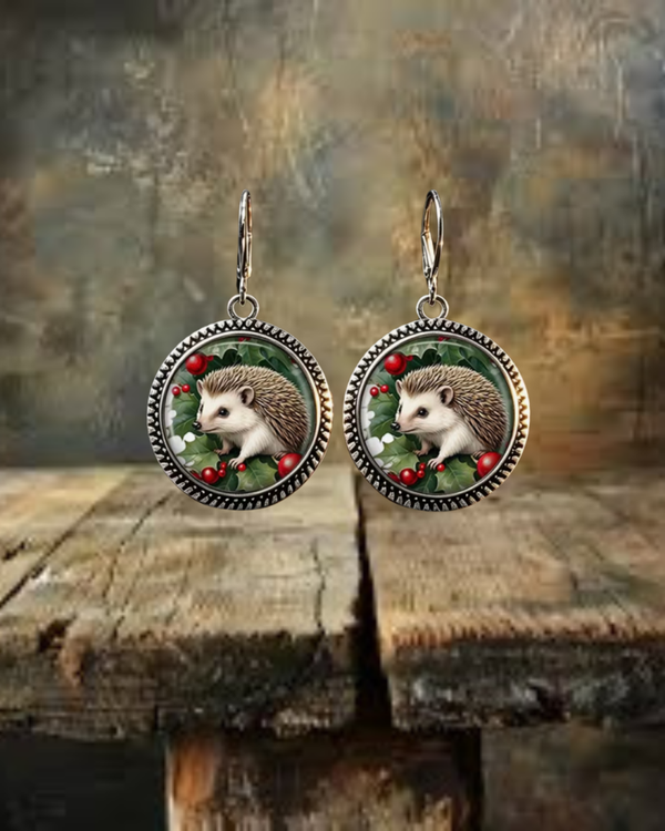 Christmas Hedgehog Earrings