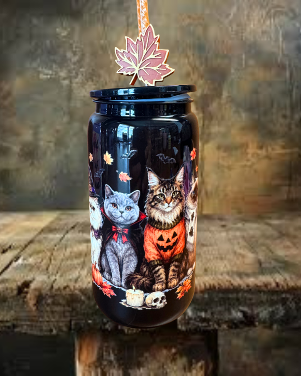 Cats Spooky Season 16 oz Plastic Tumbler