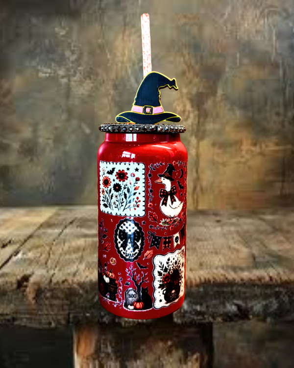 Fall Goose Spooky Season 16 oz Stainless Steel Tumbler