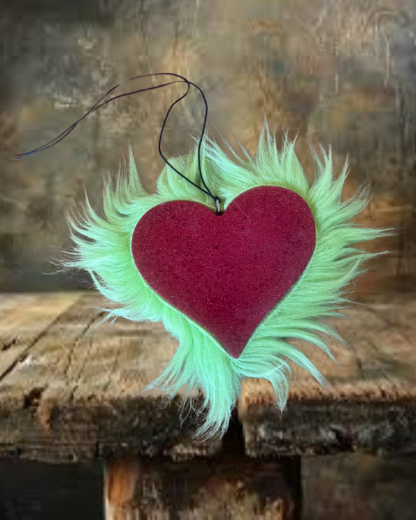 Grinchmas Heart Freshie - Black Cherry Scent