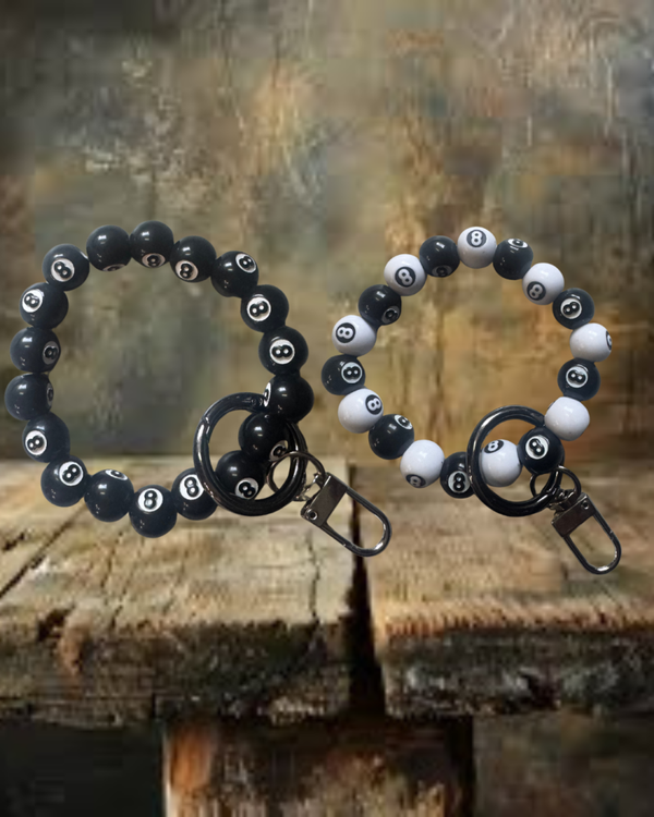 8 Ball Keychain/ Wristlet