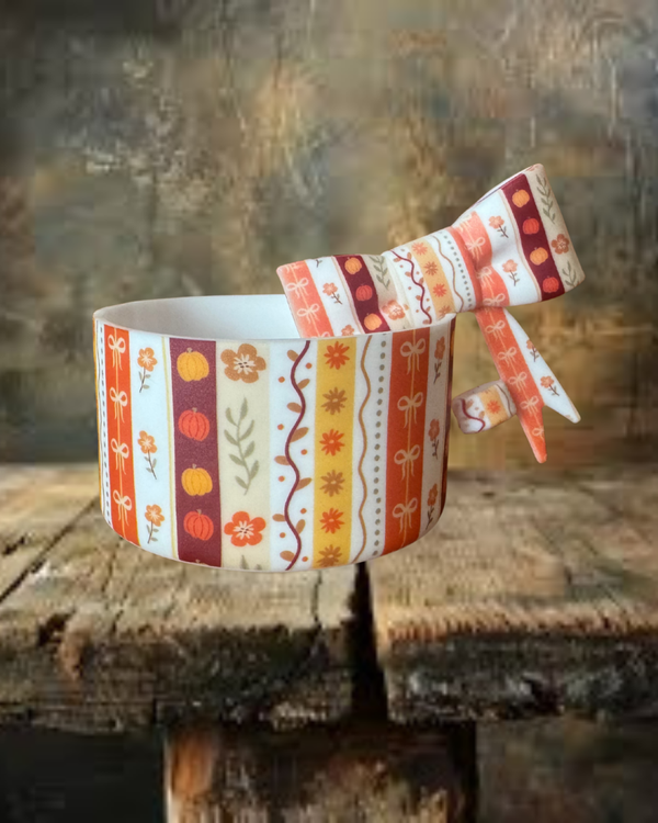 Fall Tumbler Boot and Straw Topper Bow Set