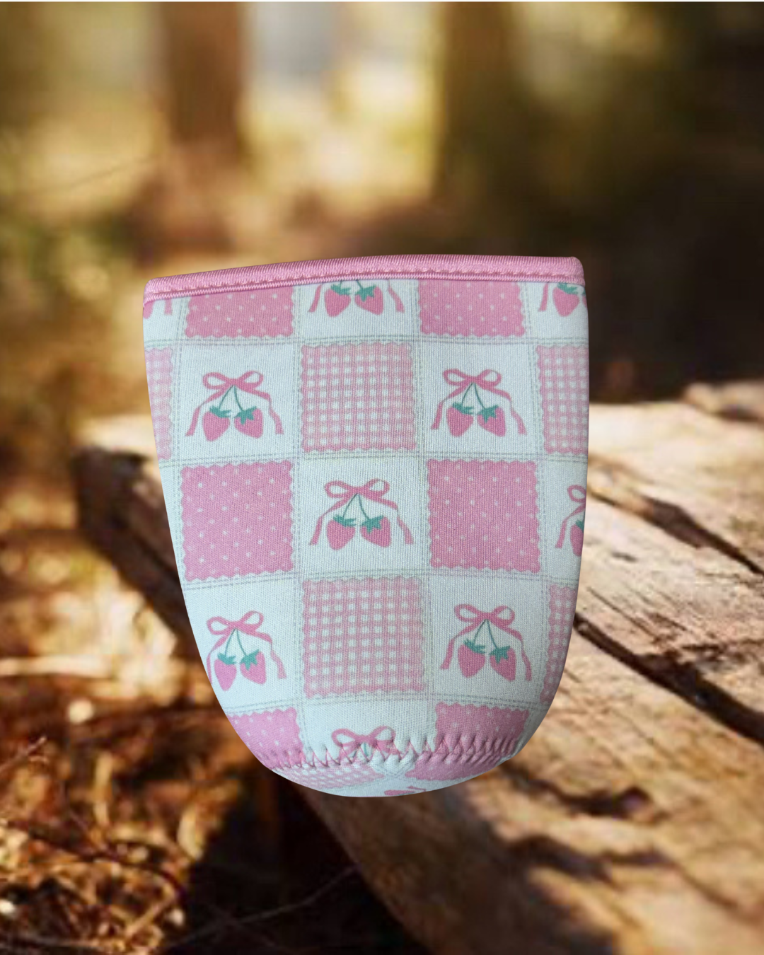 Pink Strawberries Cup Sleeve
