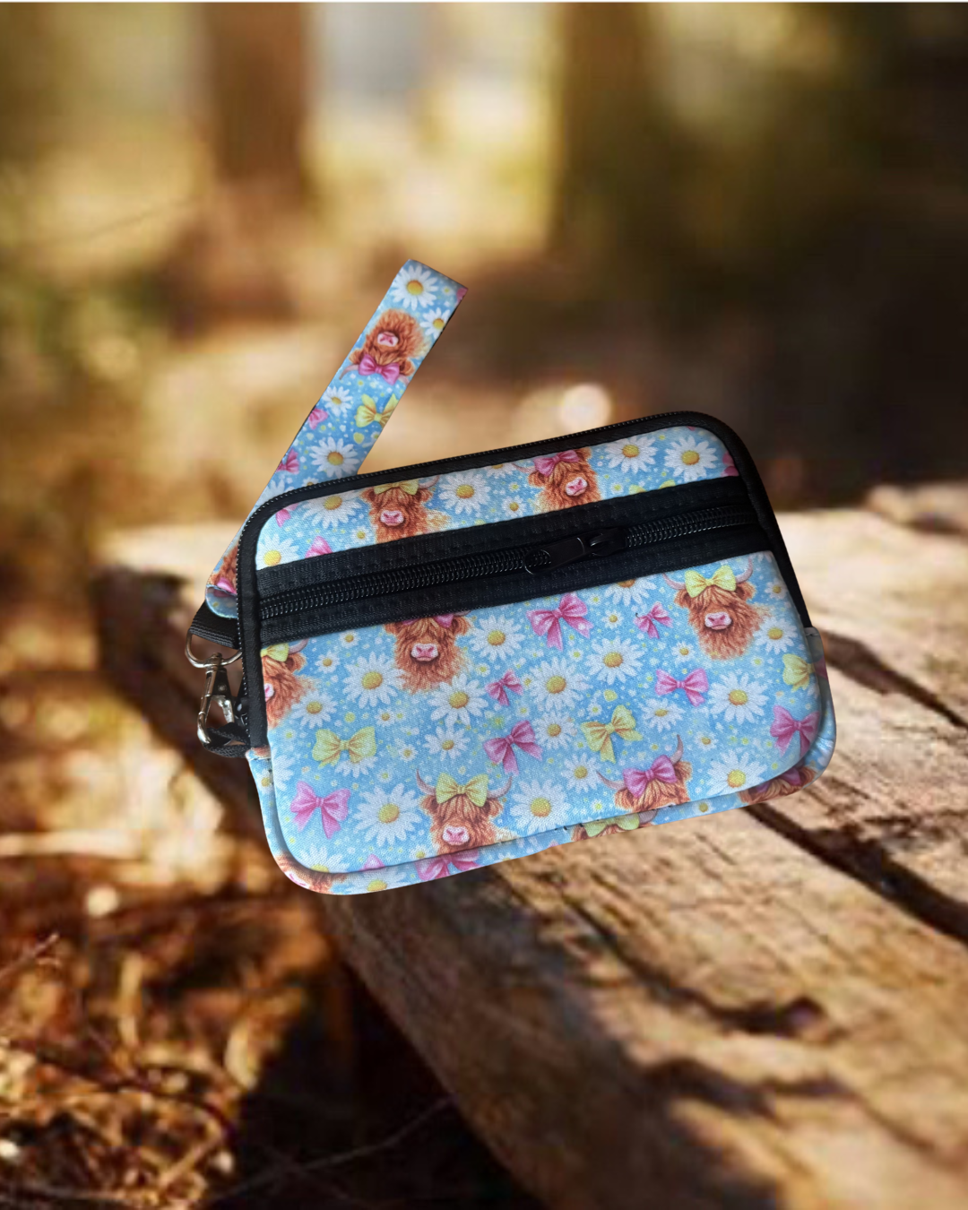 Highland Cow Wristlet Wallet
