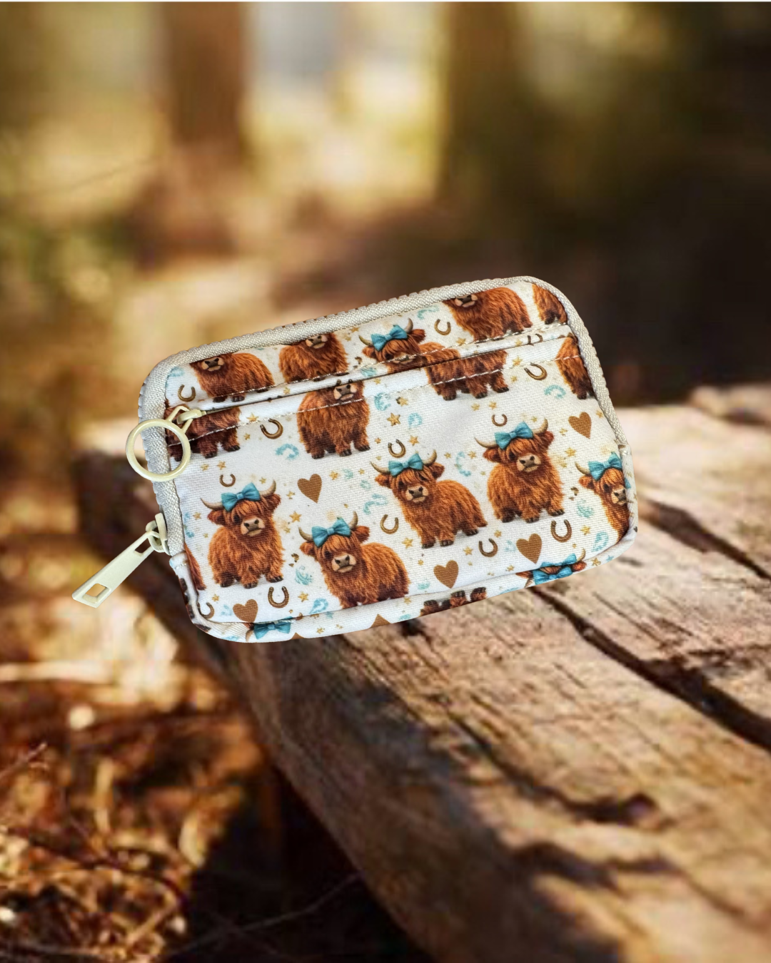 Highland Cow Wristlet Wallet