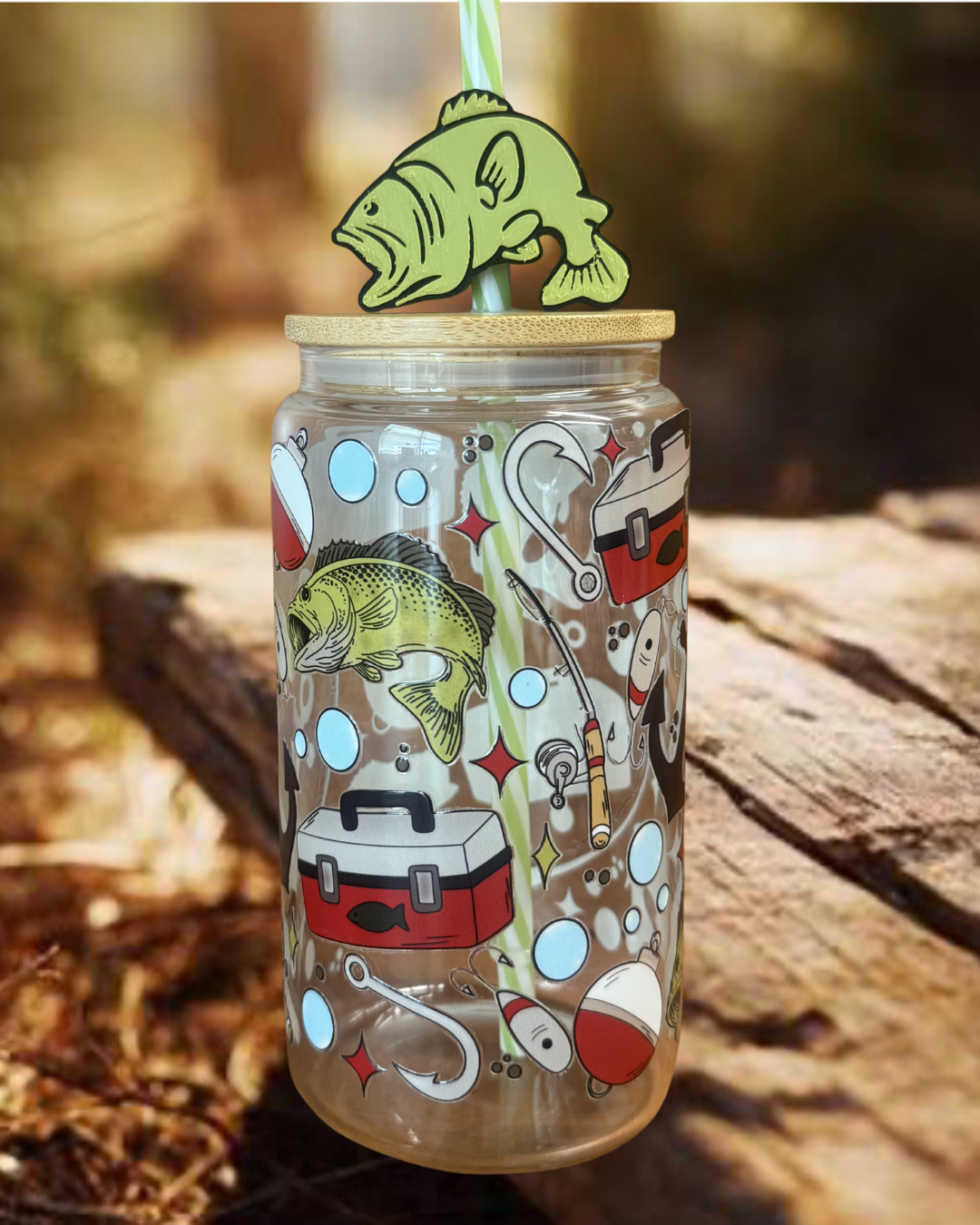 Going Fishing 16oz Glass Tumbler