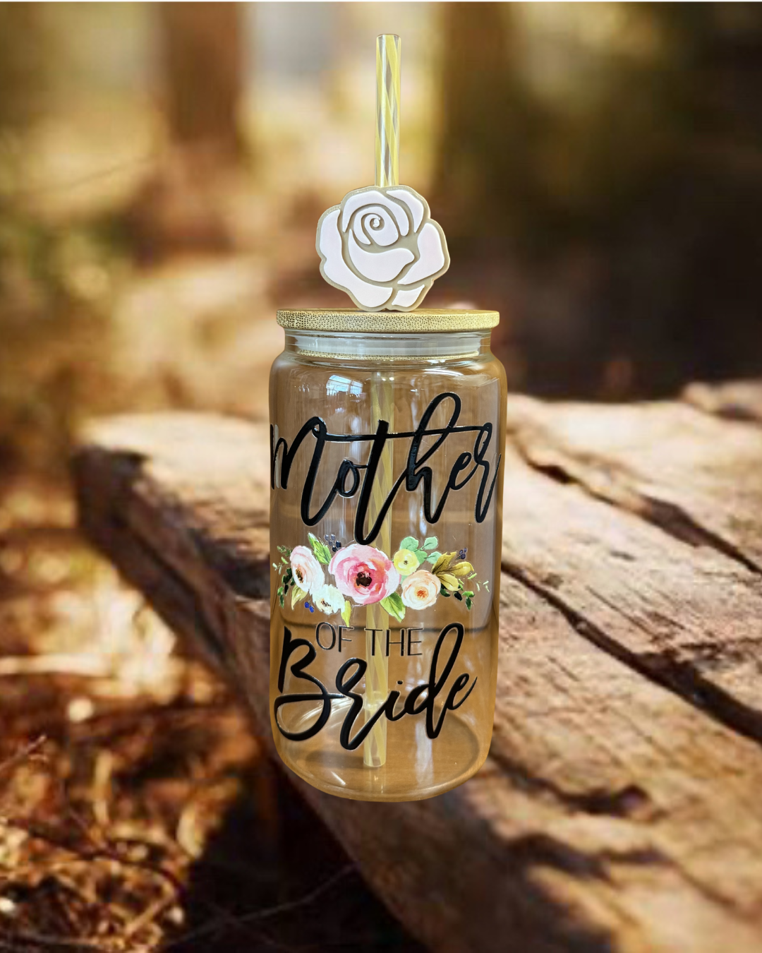 Mother of the Bride 16 oz Glass Tumbler
