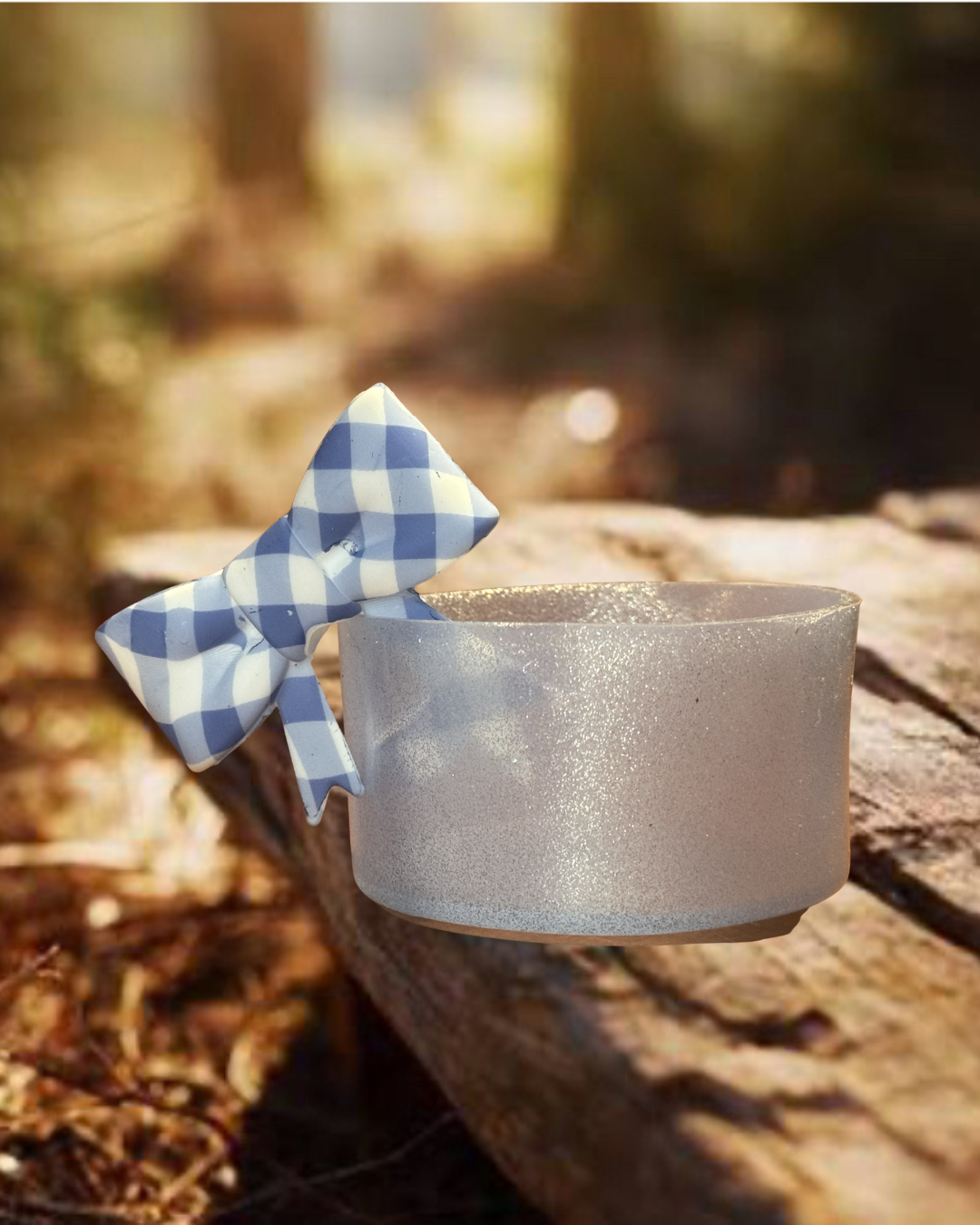 Tumbler Boot and Bow Set - Blue Picnic
