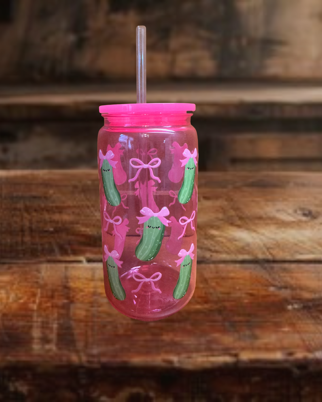 Pickles w/ Pink Bows 16oz Can Tumbler