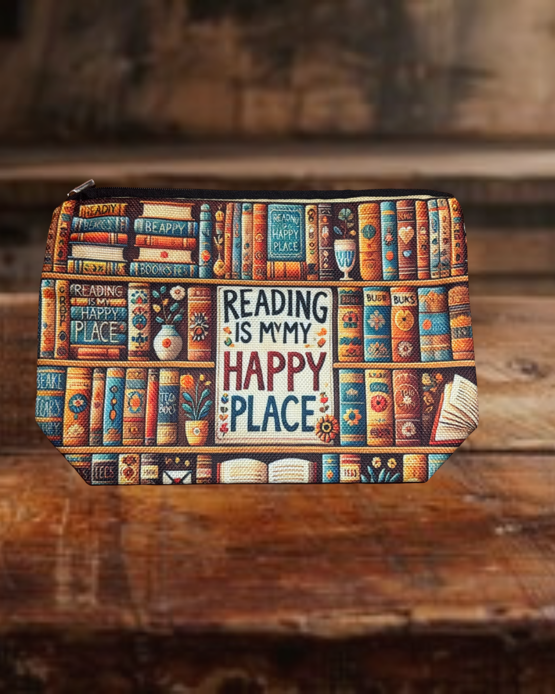 Reading is My Happy Place Zipper Pouch