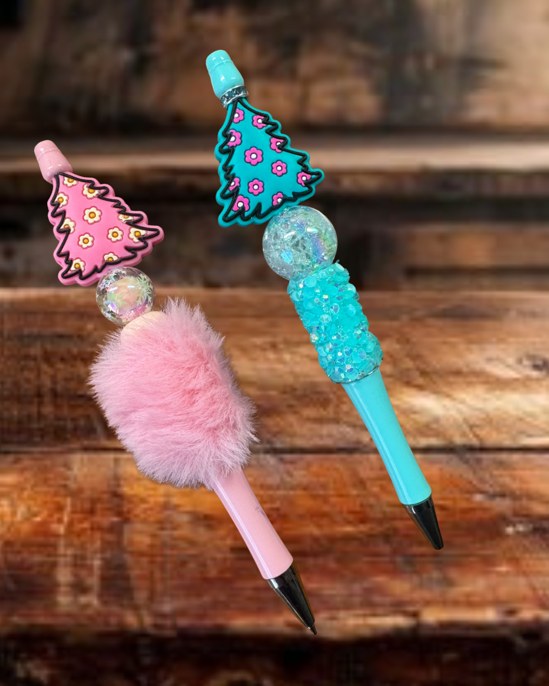 Pink or Teal Christmas Tree Pen