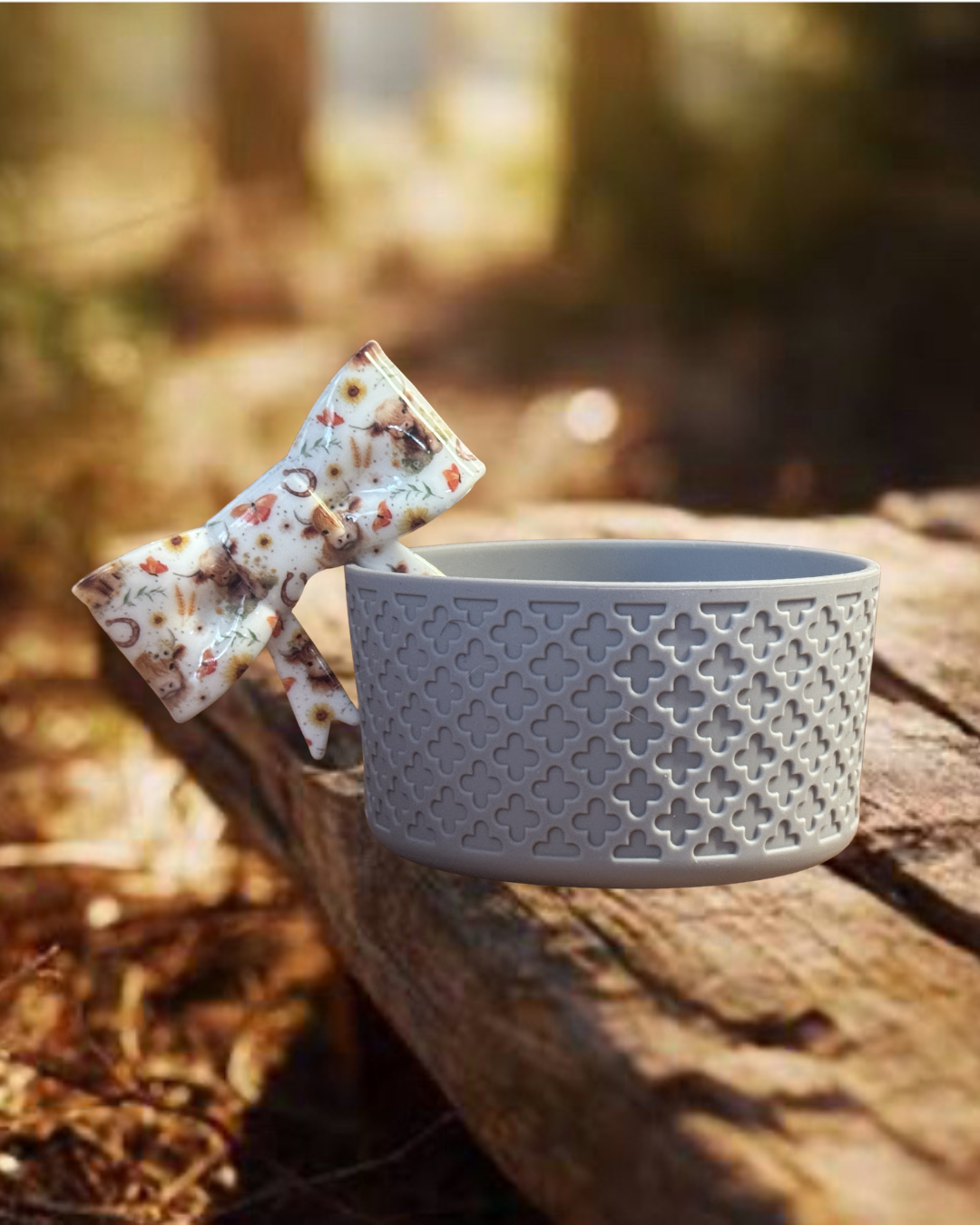 Tumbler Boot and Bow Set - Highland Cow