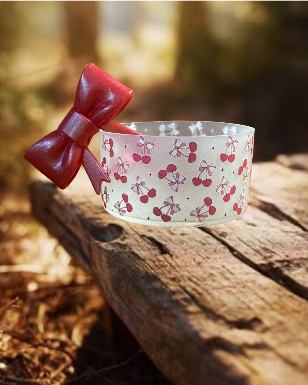 Tumbler Boot and Bow Set - Cherry