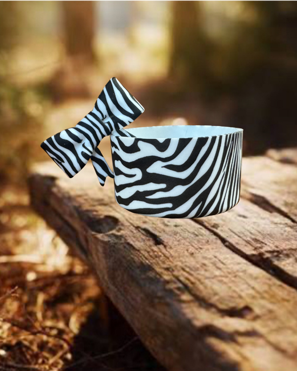 Tumbler Boot and Bow Set - Zebra