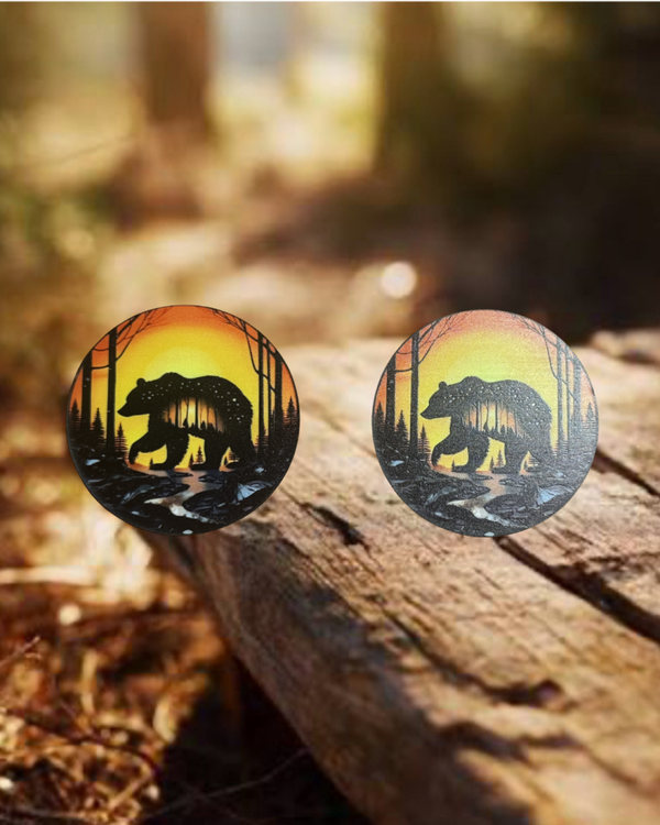 Acrylic Bear Car Coasters