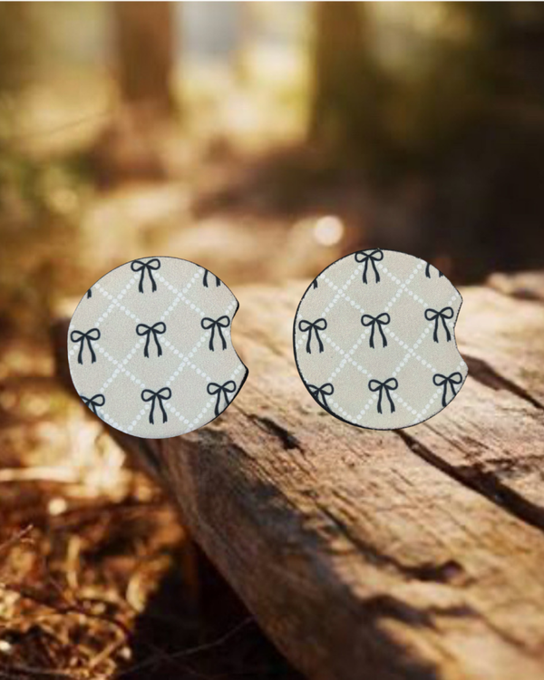 Black Bows Car Coasters