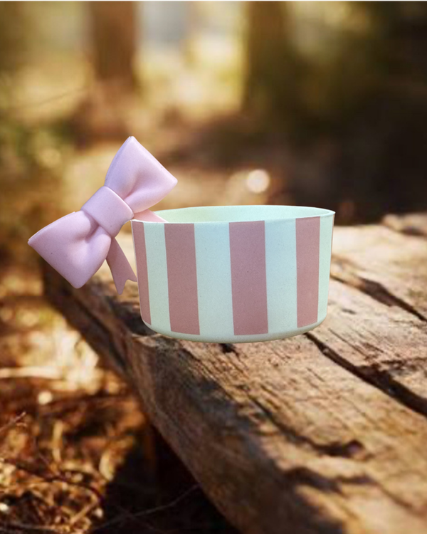 Tumbler Boot and Bow Set - Pink Stripe