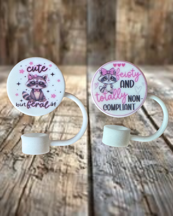 Raccoon Straw Toppers