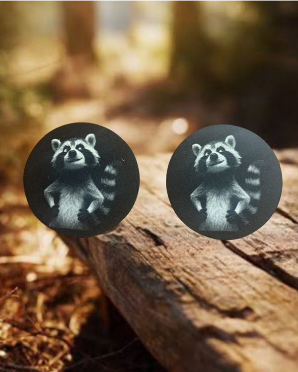 Raccoon Car Coasters