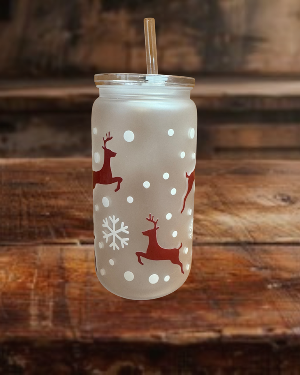 Red Reindeer 16oz Tumbler
