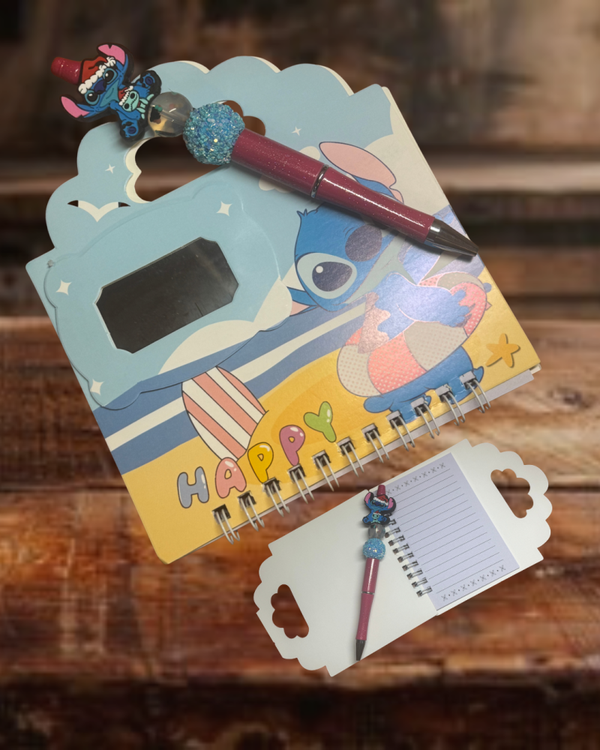 Blue Alien at the Beach Christmas Pen/Paper Bundle