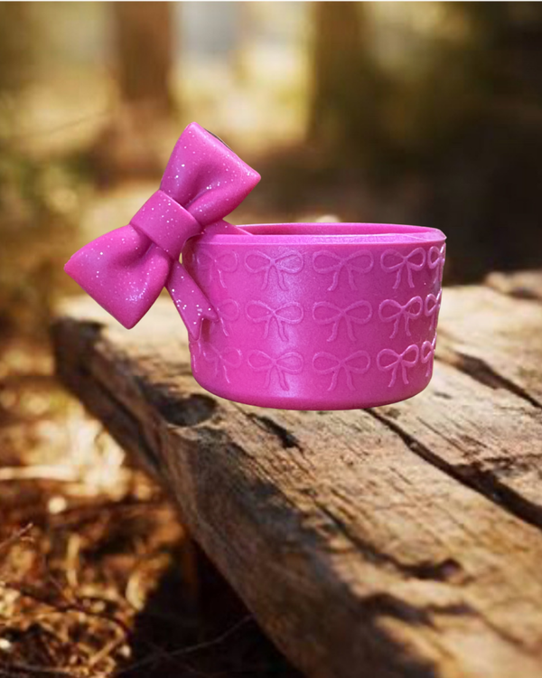 Tumbler Boot and Bow Set - Pink Bows