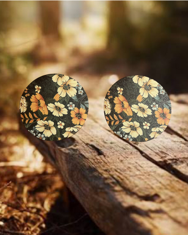 Yellow/Orange Flower Car Coasters