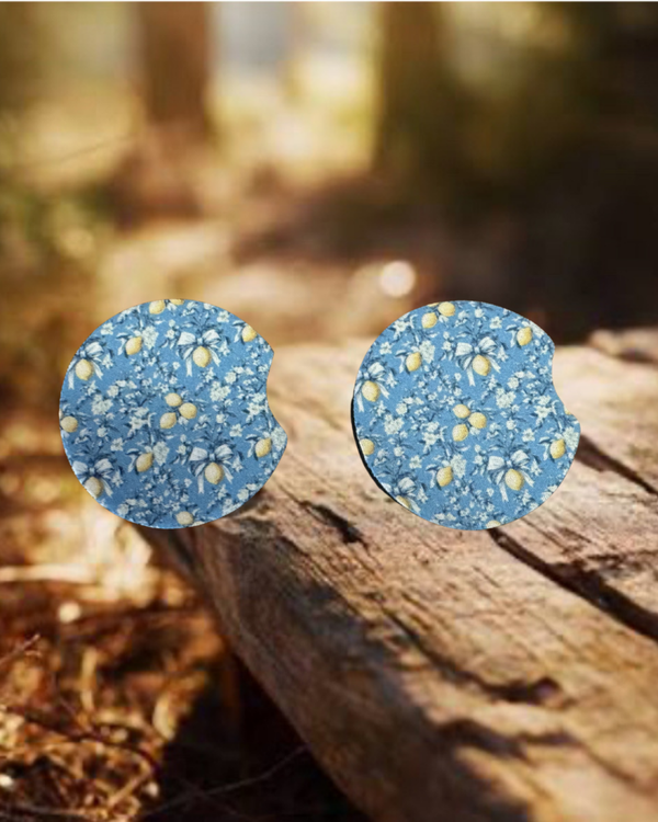 Blue Lemon Car Coasters