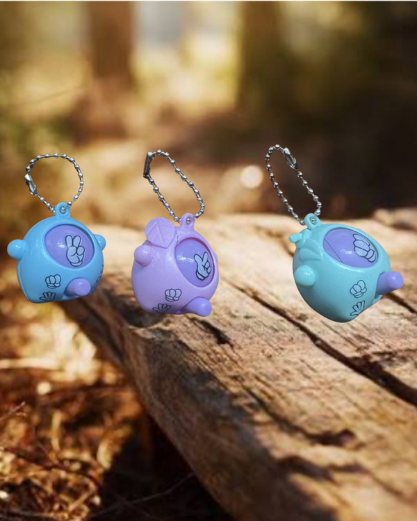 Rock, Paper Scissors Fidget Keychain/BagCharm