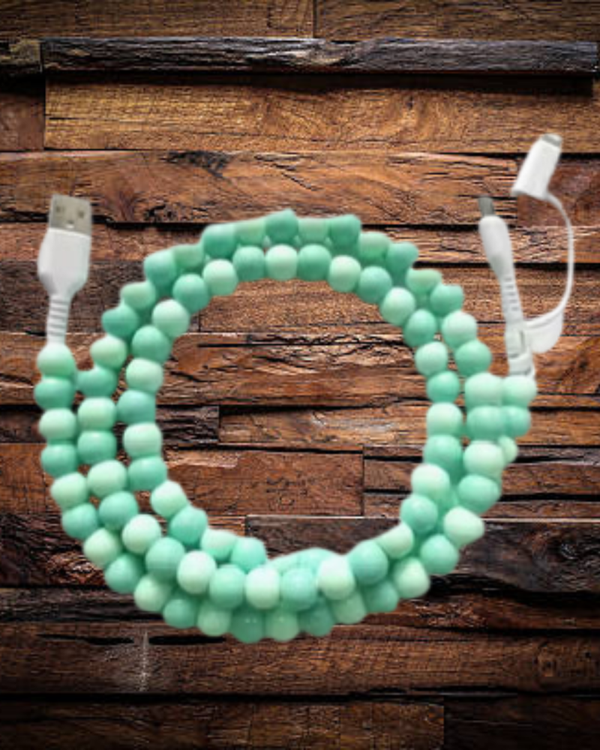 Green Beaded Phone Charger