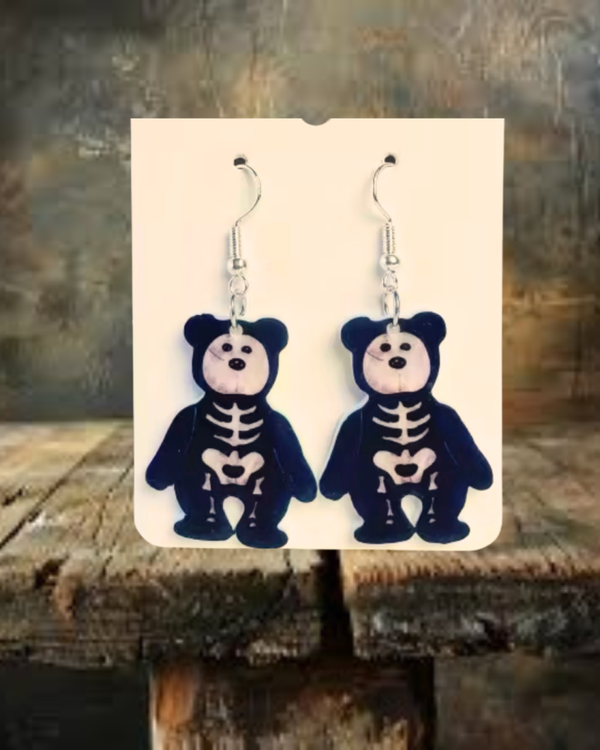 Skeleton Bear Earrings
