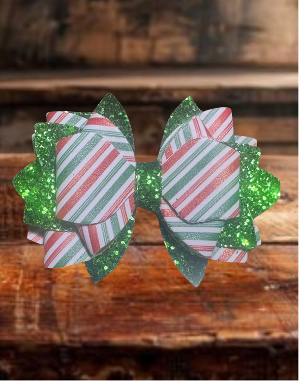 Medium Candy Stripe Straw Bow Topper