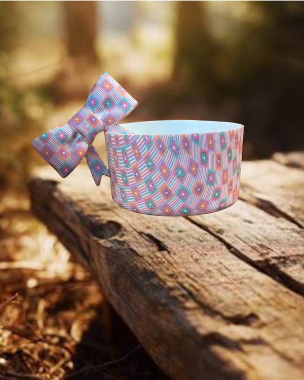 Tumbler Boot and Bow Set - Retro Pink Daisy