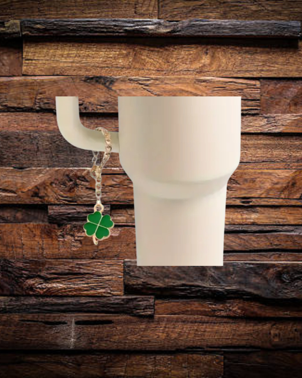 Four Leaf Clover Tumbler Handle Charm