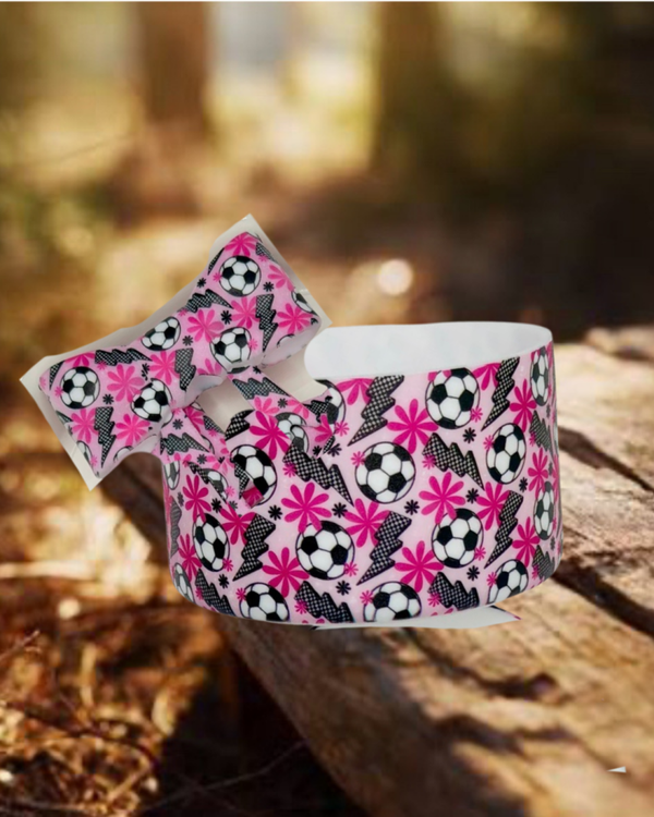 Soccer Tumbler Boot and Straw Topper Bow Set