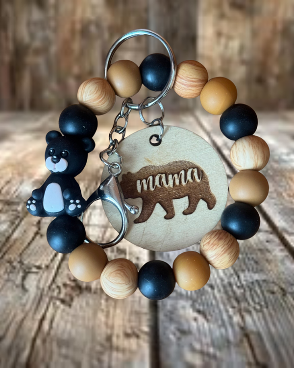 Mama Bear Keychain Wristlet