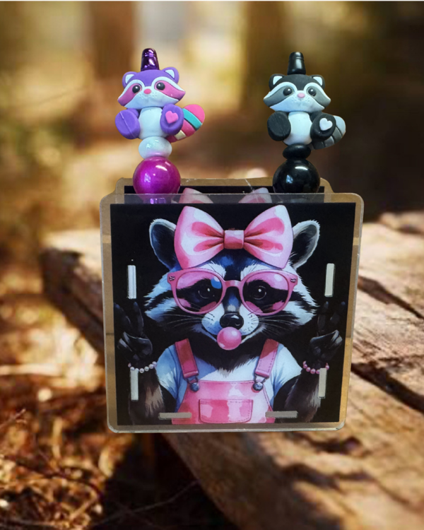 Bubble Gum Raccoon Acrylic Container