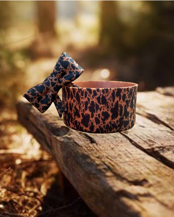 Tumbler Boot and Bow Set - Rust Cow