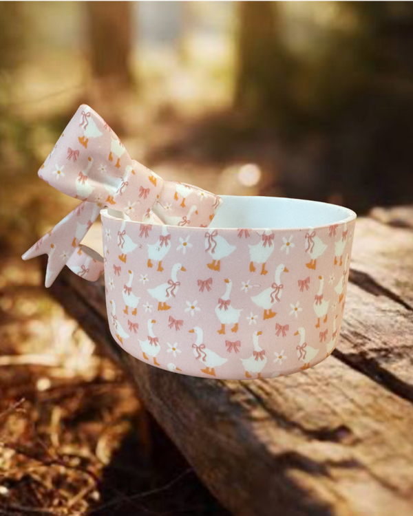 Tumbler Boot and Bow Set - Pink Goose