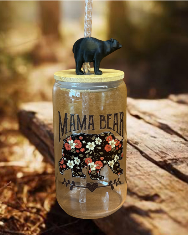 Black Bear 16 oz Glass Tumbler