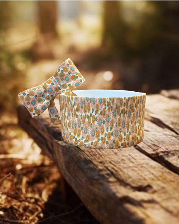 Tumbler Boot and Bow Set - Yellow Daisy
