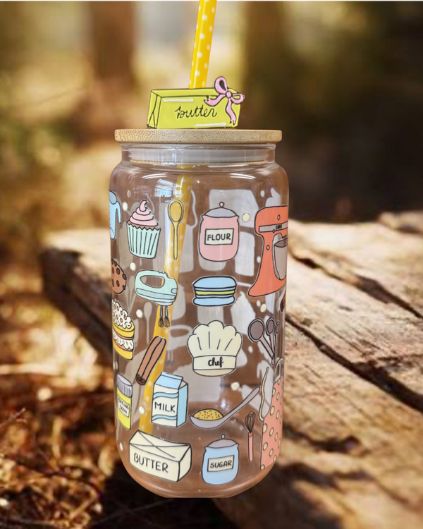Baking with Butter 16 oz Glass Tumbler
